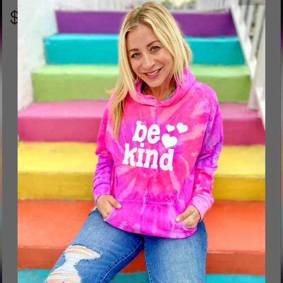 Be Kind Heart Hoodie Pullover Sweatshirt Women's XL SUNSHINE SISTERS - Picture 1 of 10